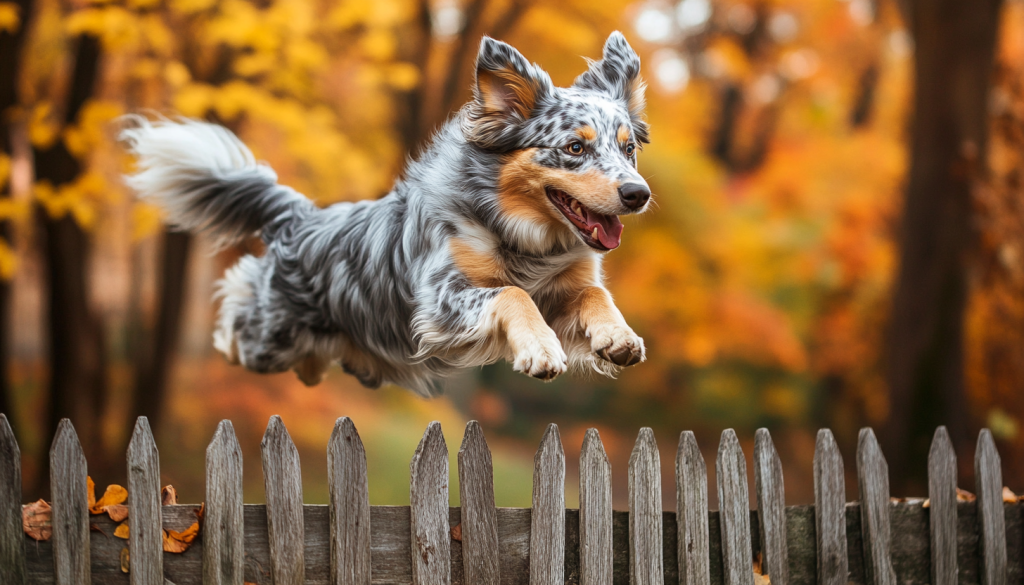 dog jumping fence